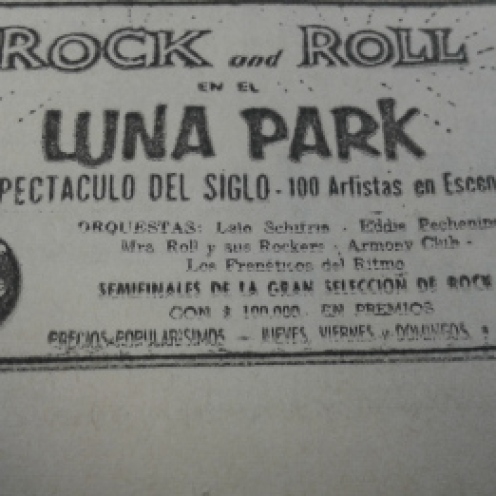 Aviso en el diario La Razón del Concurso de Rock And Roll del Luna Park